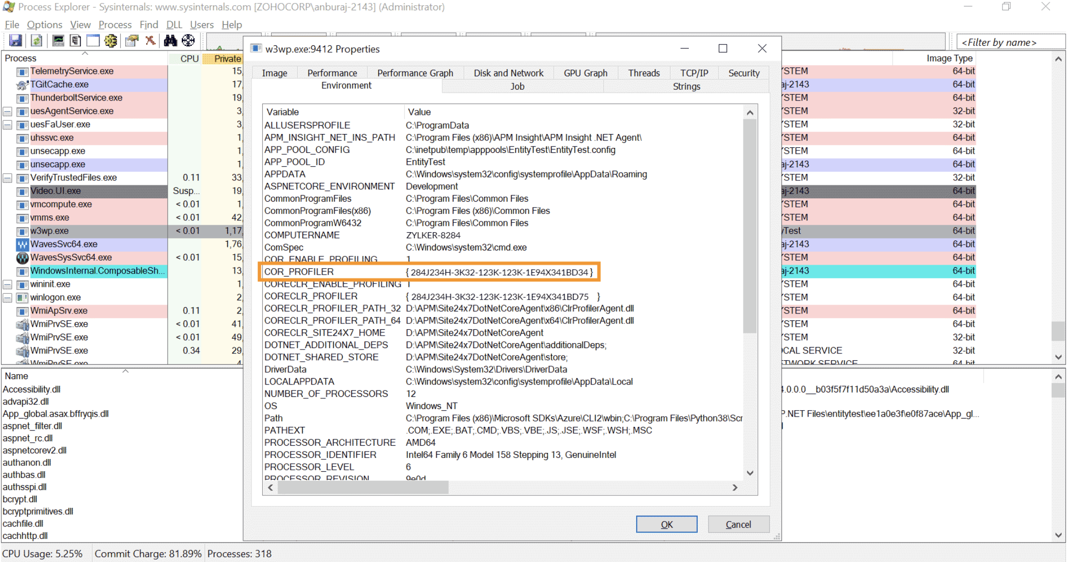 Identifying APM conflicts with a health monitor tool