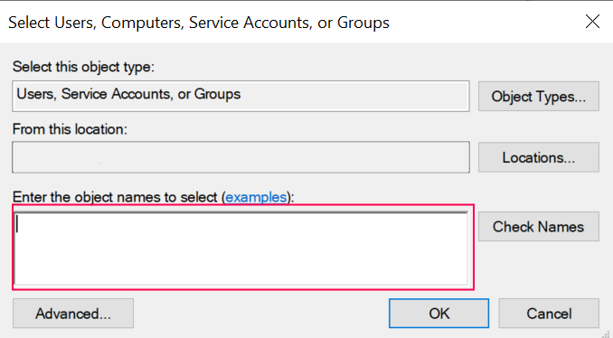 Select Users, Computers, Service Accounts, or Groups