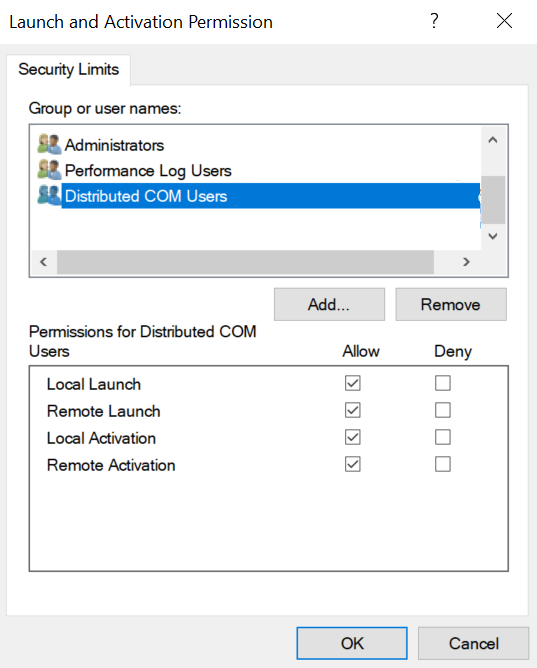 Launch and Activation Permission Window