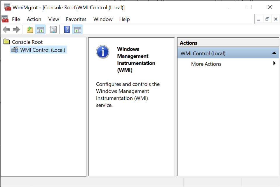 Select WMI Control(Local)